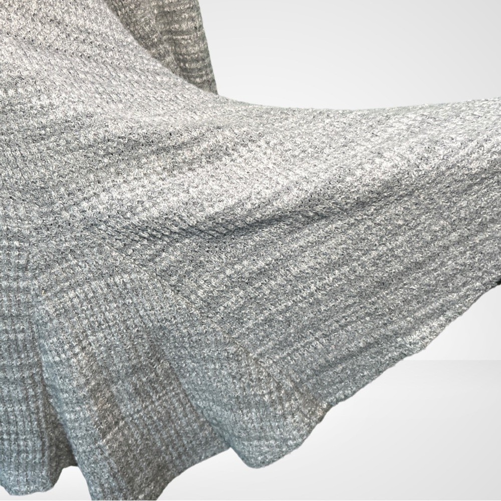 ANTHROPOLOGIE EUC Marled Grey Cowl Neck Sweater Top with Swing Hem Size Medium﻿ - Picture 7 of 12